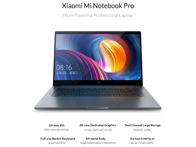 [رمز القسيمة] Xiaomi Mi Notebook Pro - مع منفذ USB من النوع C.