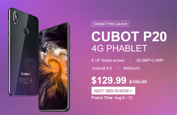 إطلاق Cubot P20 4G Phablet العالمي - Gearbest.com