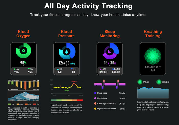 Kospet-Rock-smartwatch-health-features-الميزات