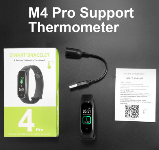M4 Pro Smartband - مطور بوظيفة ميزان الحرارة