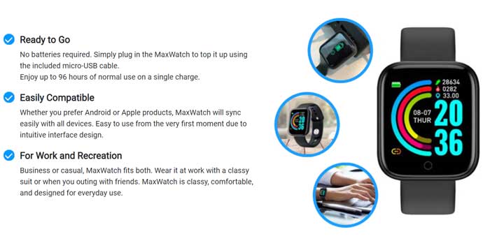 ساعة ذكية maxwatch