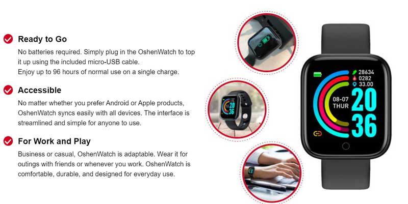 ساعة ذكية Oshenwatch