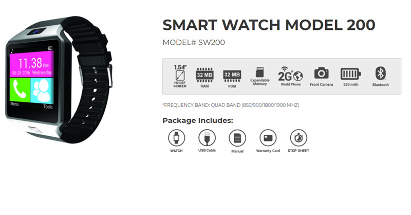 Slide-smartwatch-SW200- موديل الجهاز