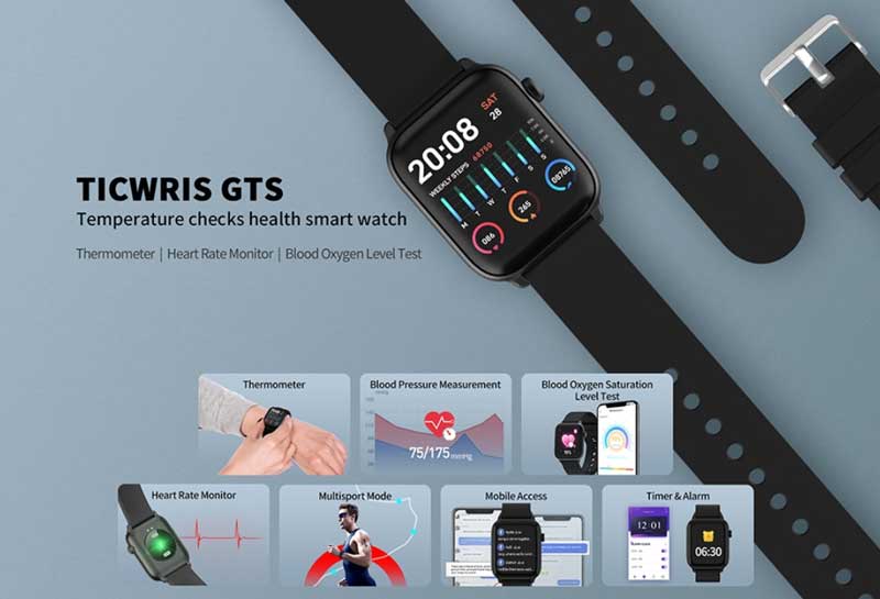 ميزان حرارة ticwris gts smartwatch