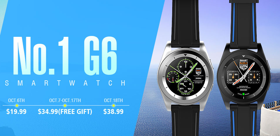 [صفقة] NO.1 G6 Smartwatch - فقط 19 دولارًا في Geekbuying!